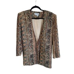 Art De Chine Vintage Silk Blazer Petite Size M